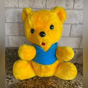 Vintage Knickerbocker Animals of Distinction Orange Yellow Teddy Bear 15” Plush